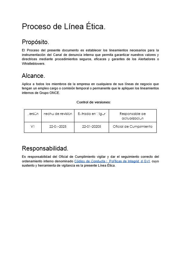Proceso Línea Ética