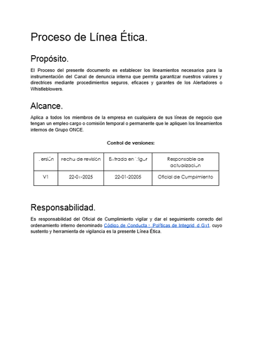Proceso Línea Ética